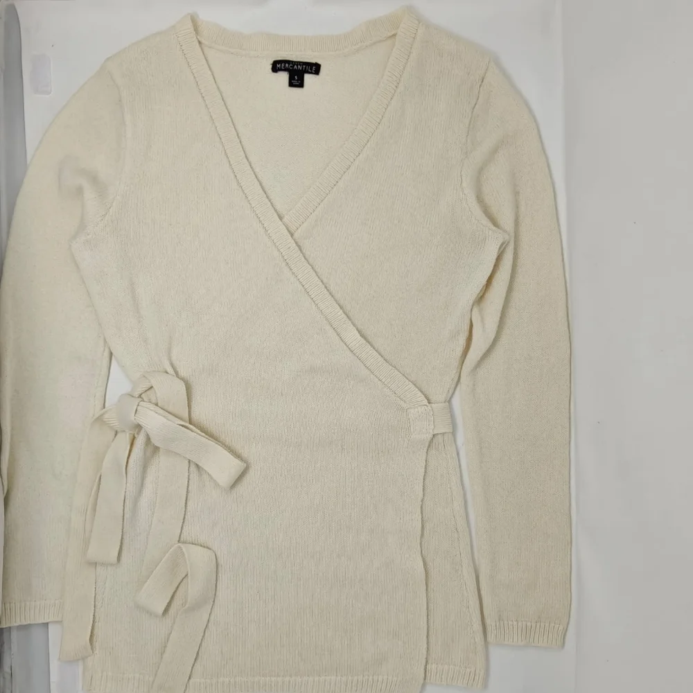 J. Crew Mercantile Full Wrap Tie Bow Sweater Sz S